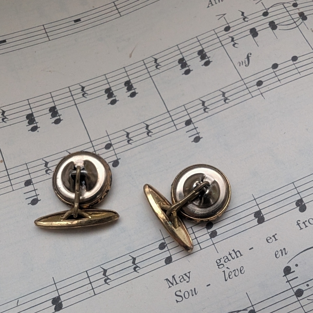Goldtone Cufflinks with Textured Design - Picture 5 of 6